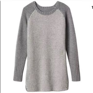 Athleta Women's Sierra Heather Gray Crew Neck Wool Cashmere Blend Sweater - XL